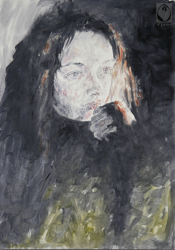 oil on paper - olio su carta di Piro